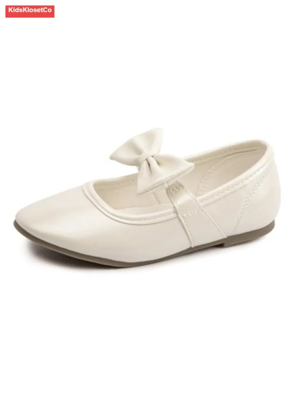 Mary Jane Flats for Girls - Ballet Shoes with Bow, Elastic Strap, Anti-Slip Sole